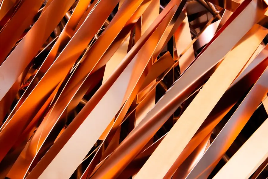 Intertwined metal strips ready for recycling