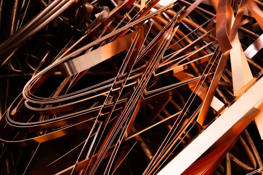 Shiny metal scrap pieces